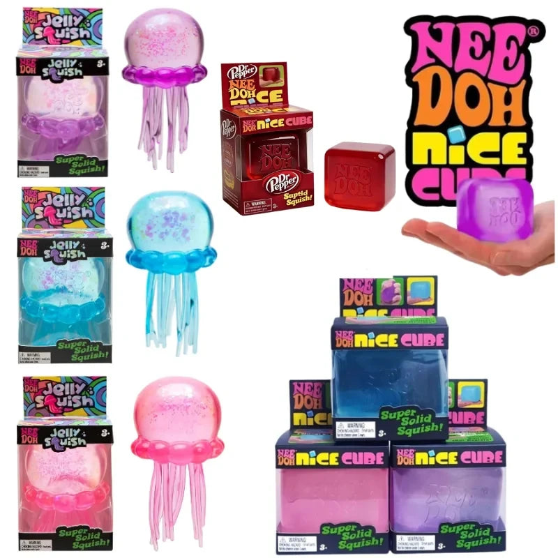 Nee Doh Jellyfish & Cube Squish Toy