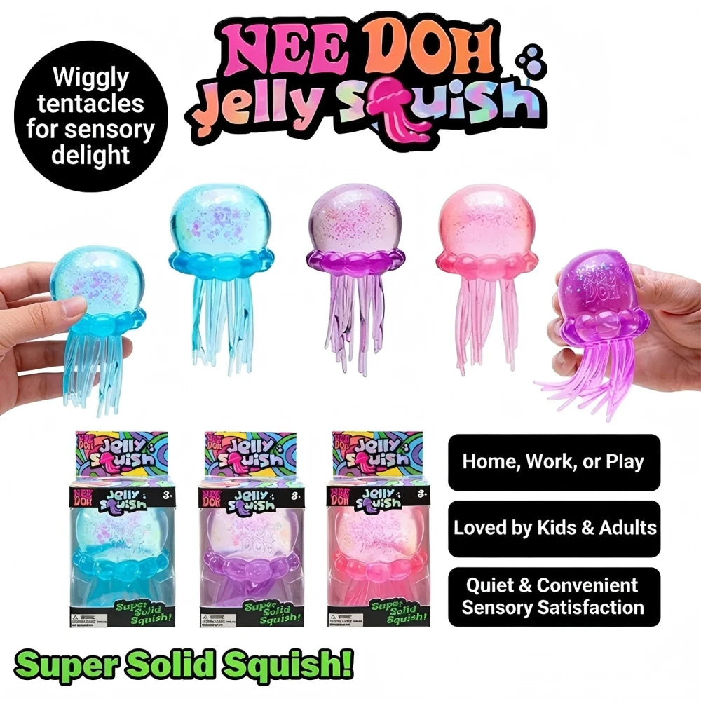 Nee Doh Jellyfish & Cube Squish Toy